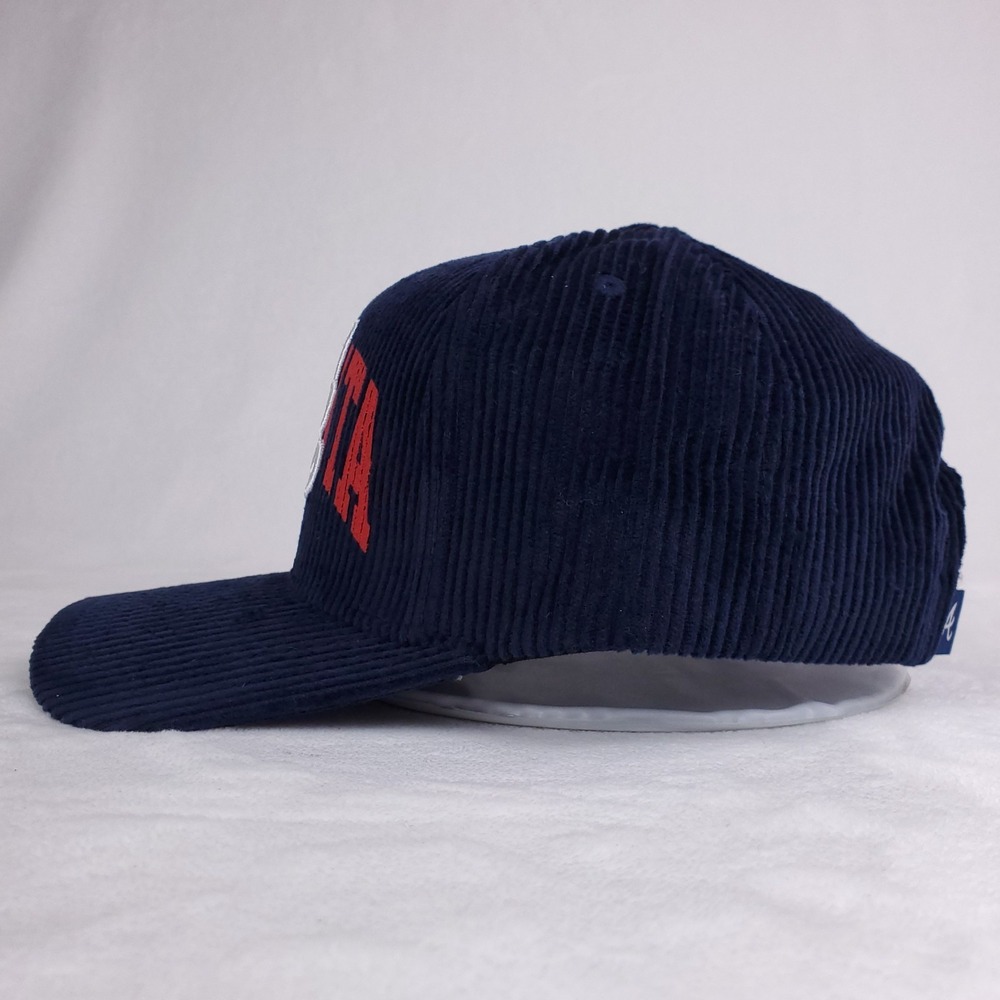 Atlanta Braves Mitchell & Ness MLB Pro Fit Snapback Hat Cap 3D Logo Navy NWT - Picture 6 of 8